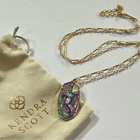 Kendra Scott Faceted Reid Necklace Gold - Lilac - Picture 1 of 4